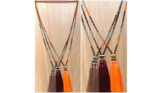 tassels necklace beads black larva stone fashion accessories wholesale price
